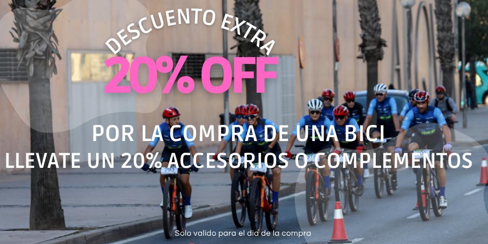 Descuento extra 20% en accesorios por la compra de una bici