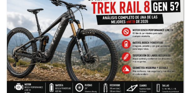 ¿Merece la pena la Trek Rail 8 Gen 5? Análisis completo de una de las mejores eMTB de 2026